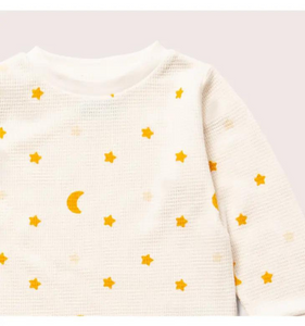Cream Waffle Stars Organic Pyjamas