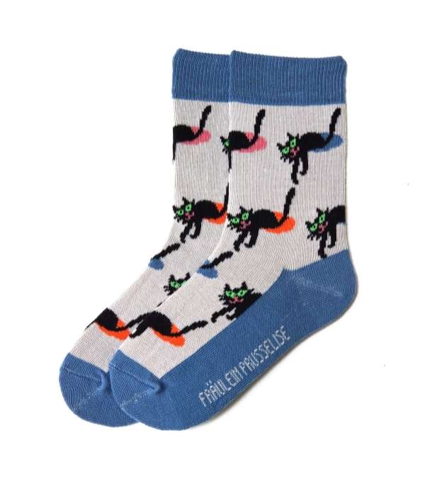 Organic Cotton Kids Ankle Socks Cat