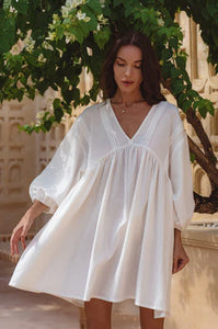 women organic linen dress