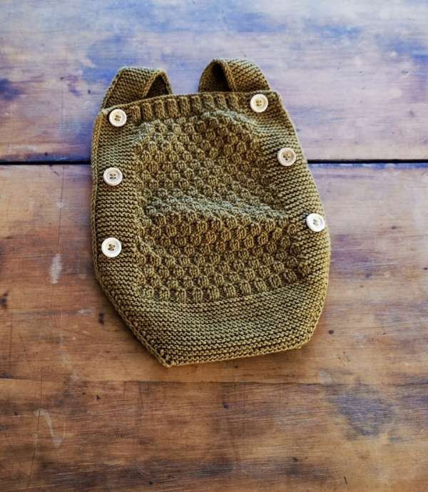 Hand Knit Wool Baby Playsuit